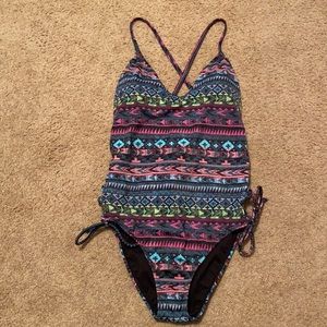 Women’s Slimming Control Lace Up One Pc Swimsuit